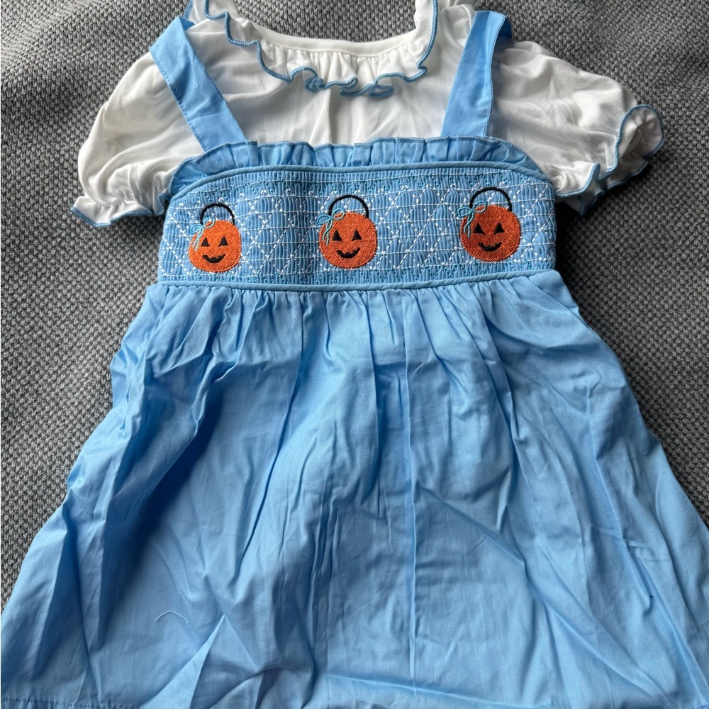 Halloween Smock Pumpkin Toddler Girl Dress. Size 2T. New.
